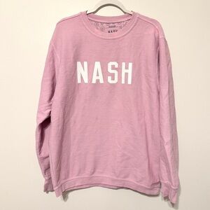 Nash Pink Oversized Sweater Size Medium Crewneck Sweatshirt Nashville